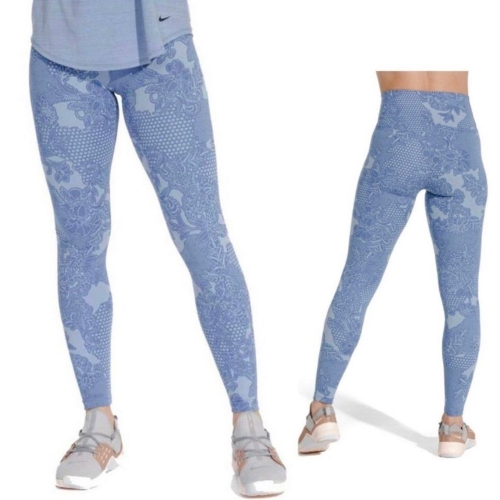 Nike Training Sculpt Victory Knit Floral Print High Rise Leggings Dri-Fit Size S